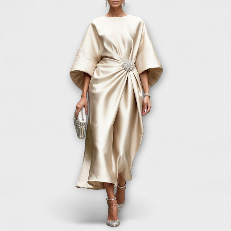 Luxe Shimmer Satin Långklänning