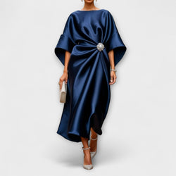 Luxe Shimmer Satin Långklänning
