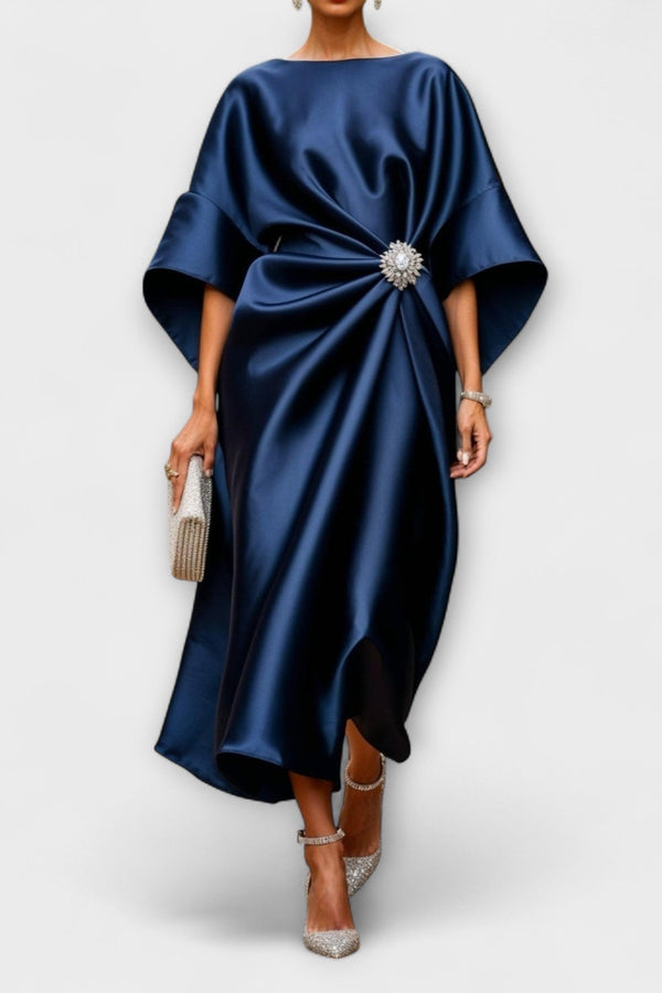 Luxe Shimmer Satin Långklänning