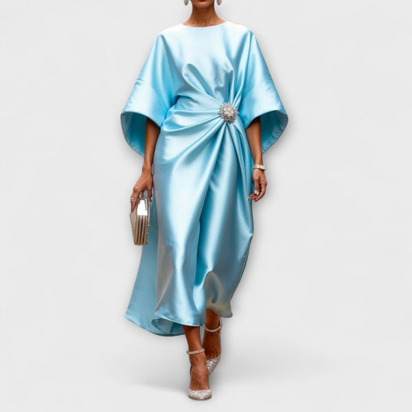 Luxe Shimmer Satin Långklänning