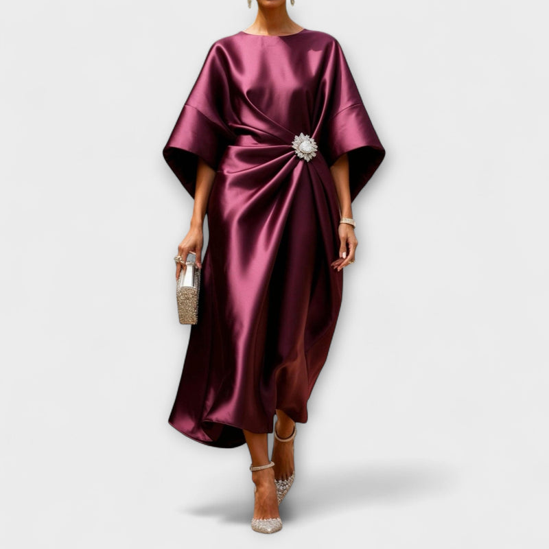 Luxe Shimmer Satin Långklänning