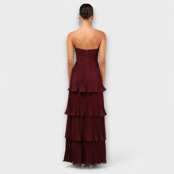 Lorena - Off-shoulder, lager-på-lager Maxiklänning