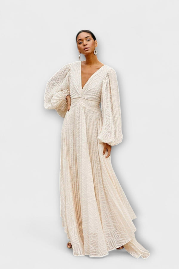 Elsa - Creme Maxi-Klänning från Allegory