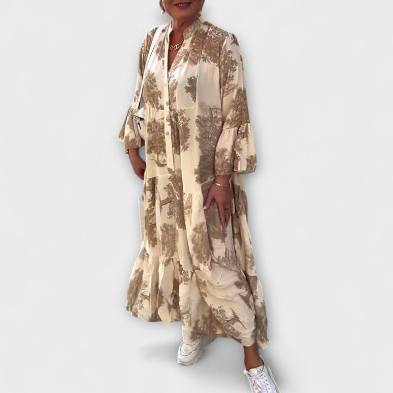 Nerina - Elegant Floral-Maxi-Klänning