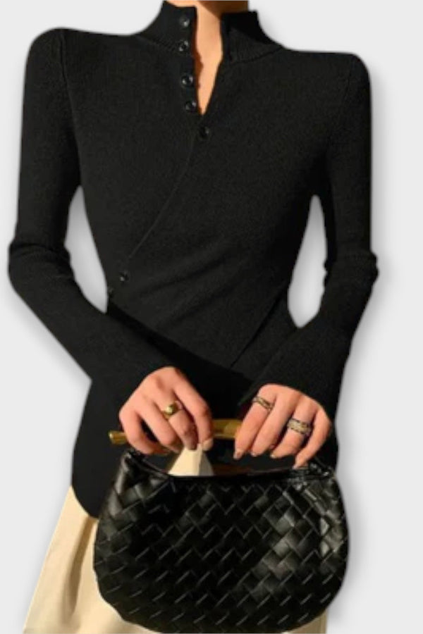 Michiko – Elegant Slim Fit Stickad Tröja