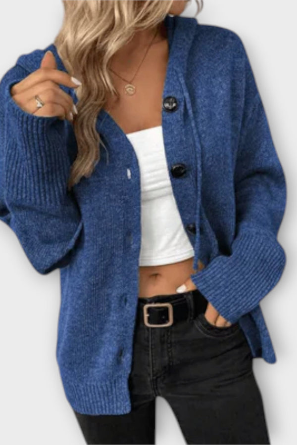 Brittan - Stickad cardigan med knappar