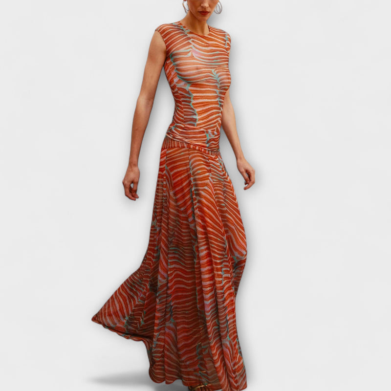 Phoenix - Glittrande Våg-Mesh-Bodysuit