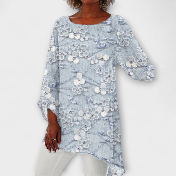 Harper - Blus med blommig kristalldesign