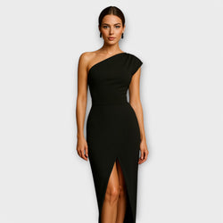 Elegant asymmetrisk aftonklänning