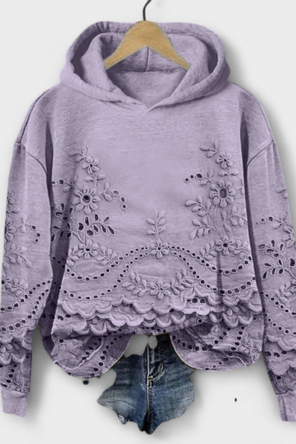 Grace – Vintage Hoodie med Blommönster