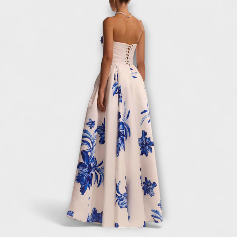 Rosalie - Snygg Off-Shoulder Blommig Maxiklänning