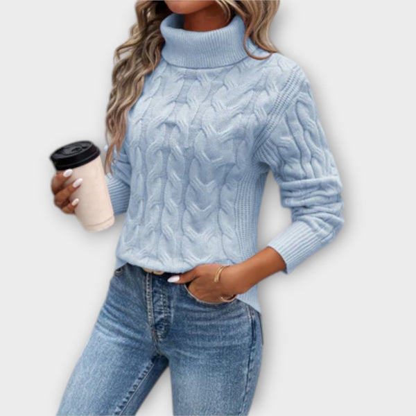 Amelia – Elegant rullkragepullover i stickat