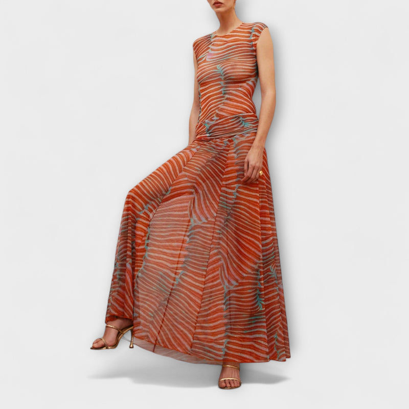 Phoenix - Glittrande Våg-Mesh-Bodysuit