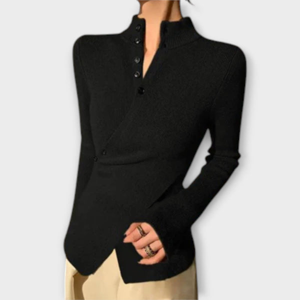 Michiko – Elegant Slim Fit Stickad Tröja