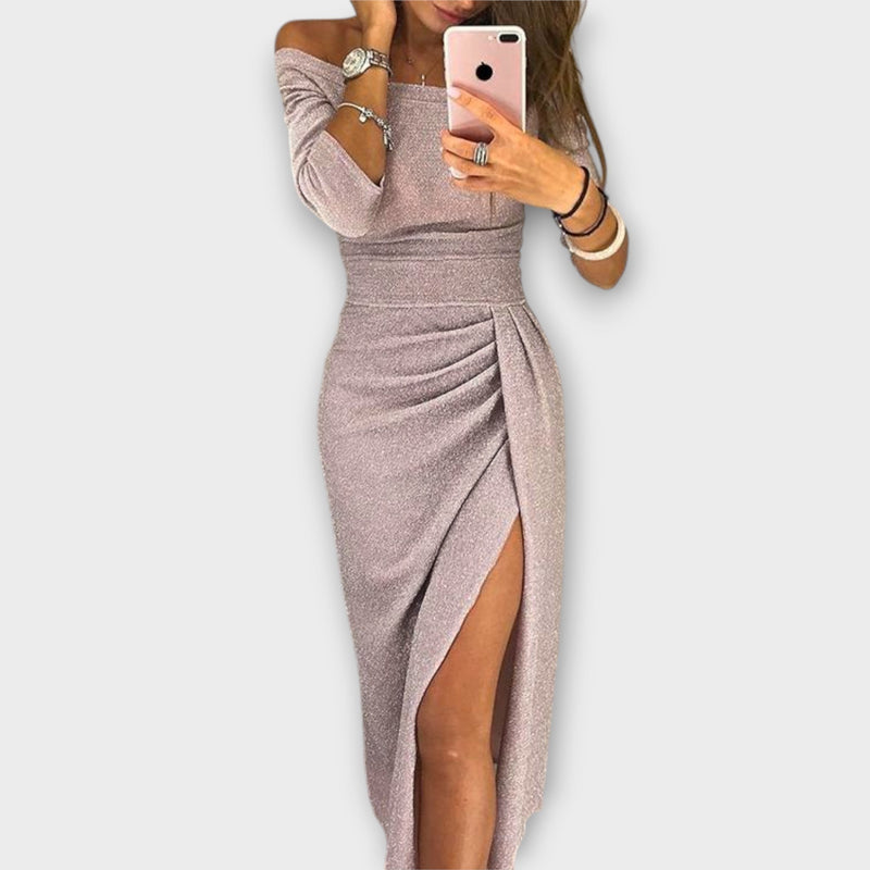 Lena - Elegant Off-Shoulder Klänning