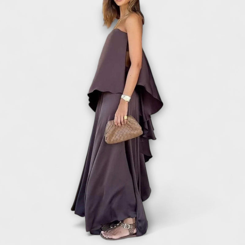 Ruby - Snygg ärmlös bandeau-top och kjol
