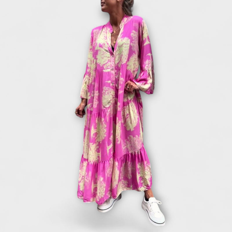 Nerina - Elegant Floral-Maxi-Klänning