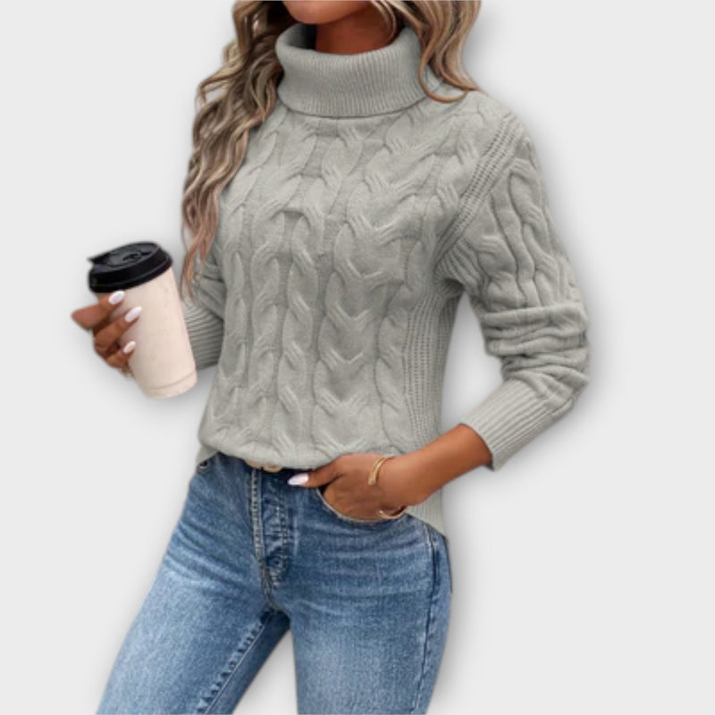 Amelia – Elegant rullkragepullover i stickat