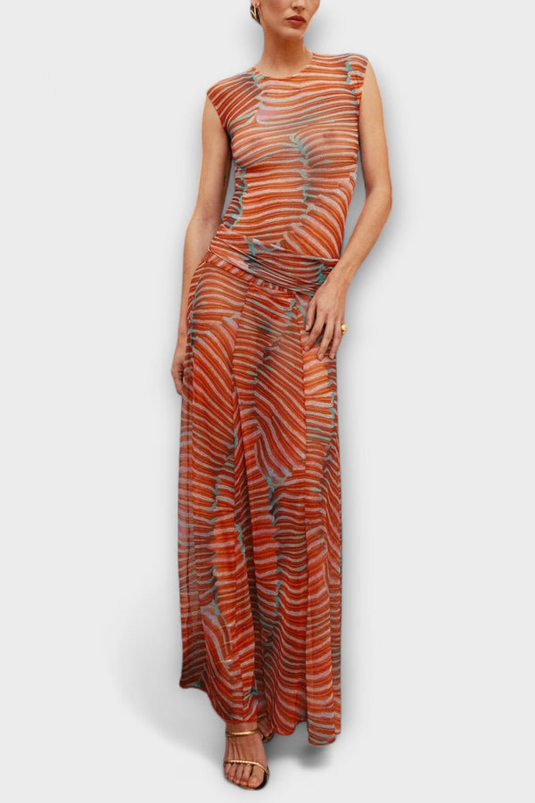 Phoenix - Glittrande Våg-Mesh-Bodysuit
