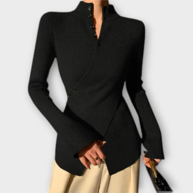 Michiko – Elegant Slim Fit Stickad Tröja