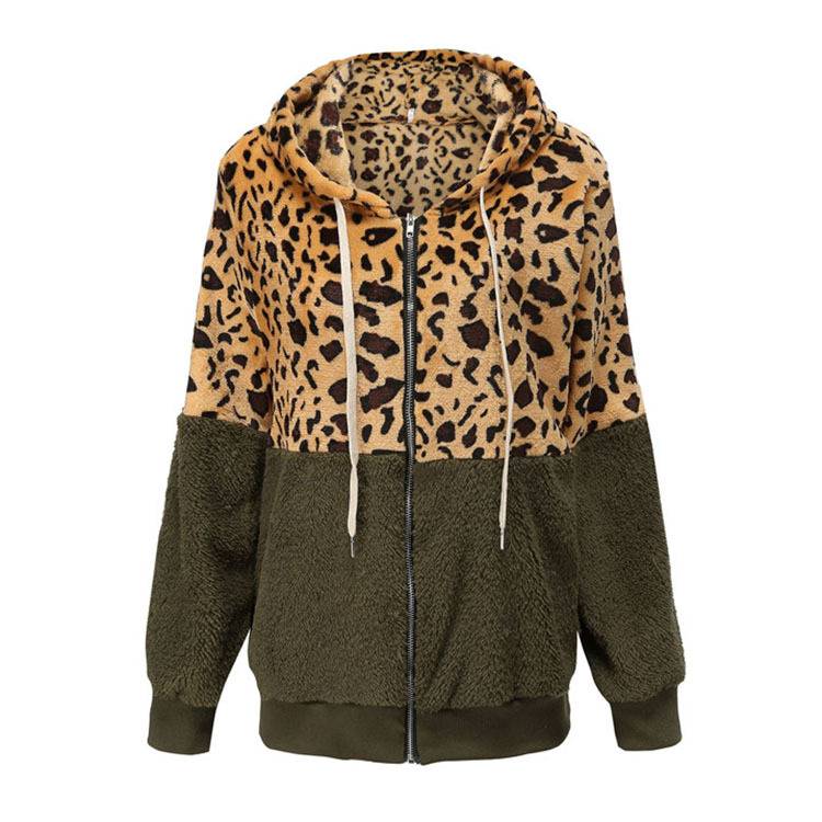 Lea - Fleecehuvtröja med leoparddesign