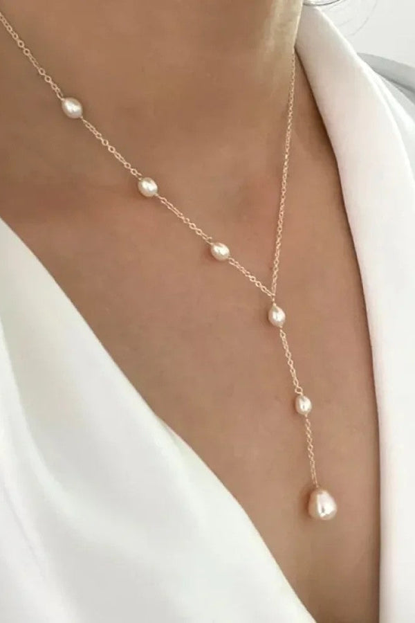 Vintage pärlhalsband med hänge