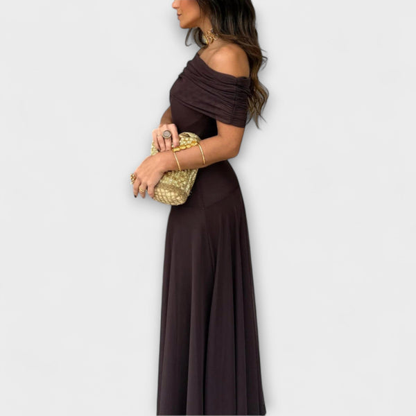 Äng - Toledo En-axlad Mesh Maxi Klänning