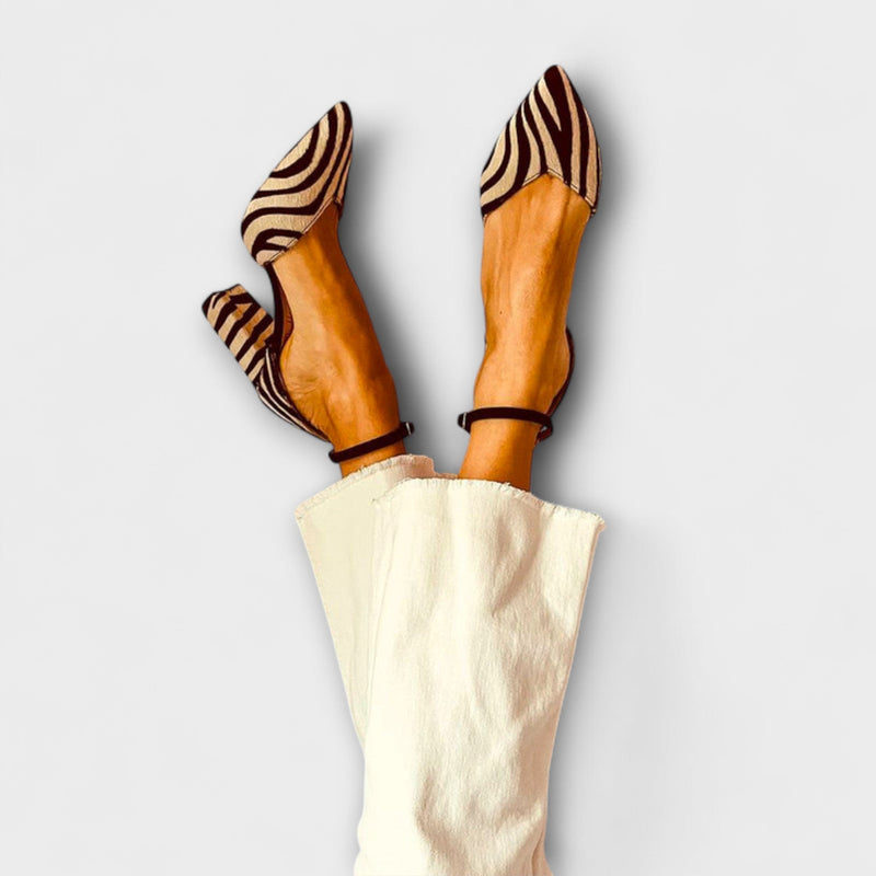 Zebrina – Statement Klackar med Zebra Print