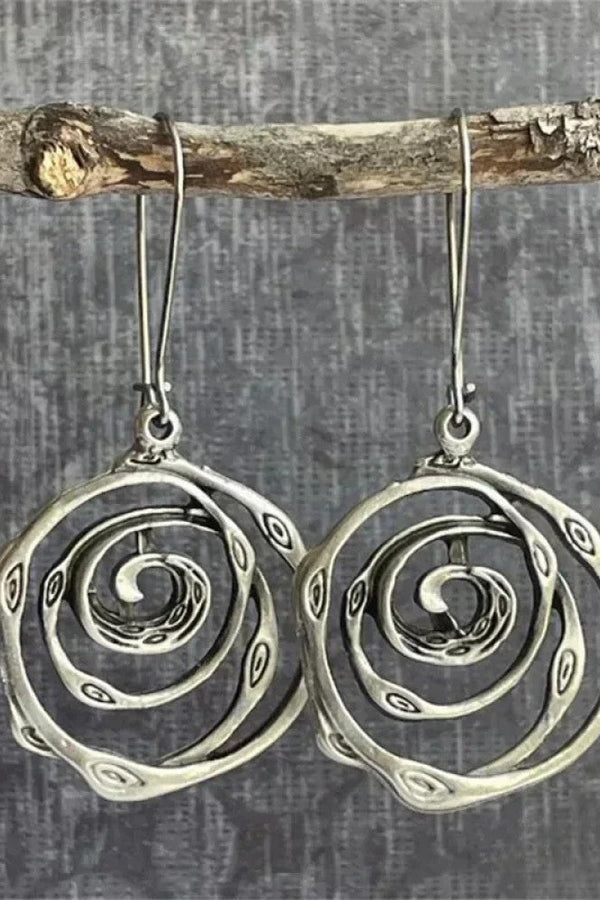 Retro Silverörhängen i Labyrintdesign