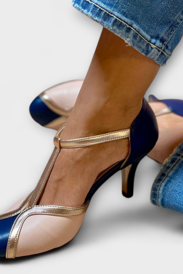 Alessia – Tvåfärgad T-Strap Elegans