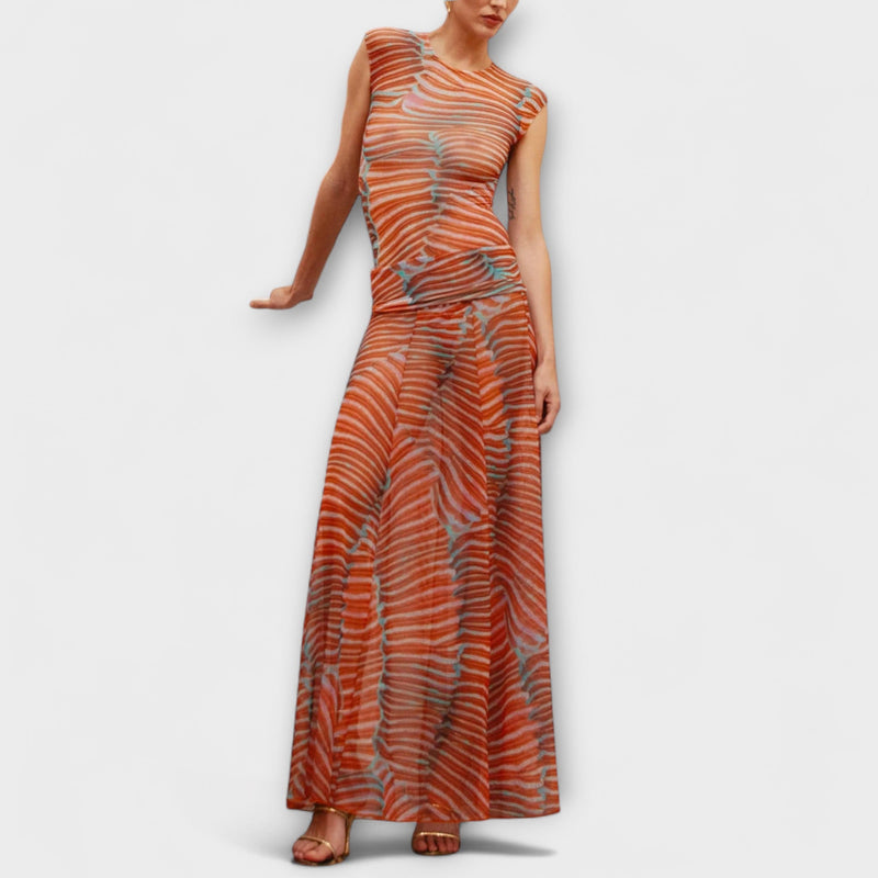 Phoenix - Glittrande Våg-Mesh-Bodysuit