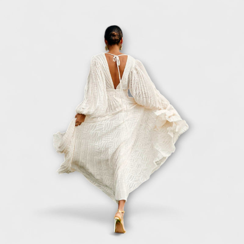 Elsa - Creme Maxi-Klänning från Allegory