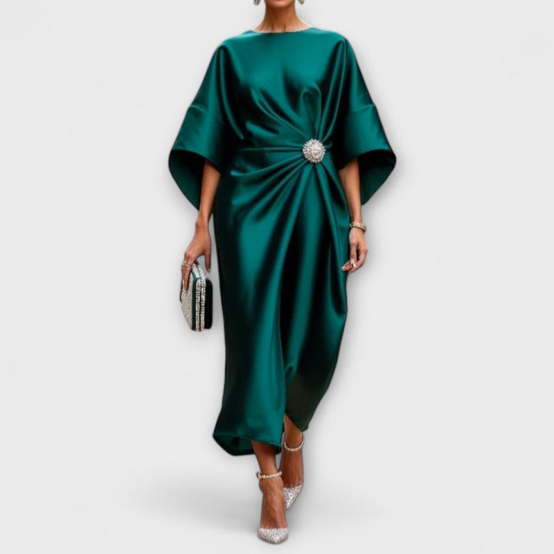 Luxe Shimmer Satin Långklänning