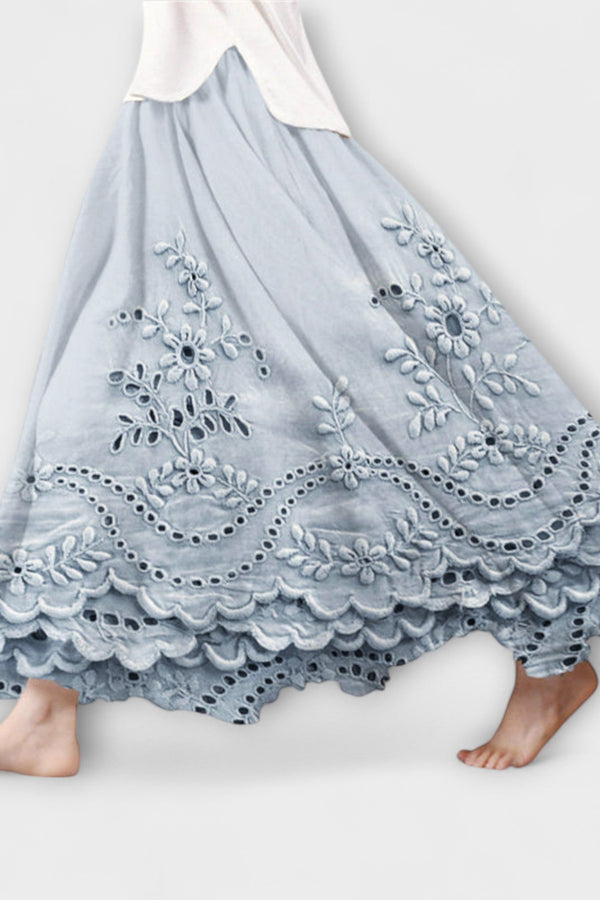 Luna – Boho Maxikjol Med Broderi