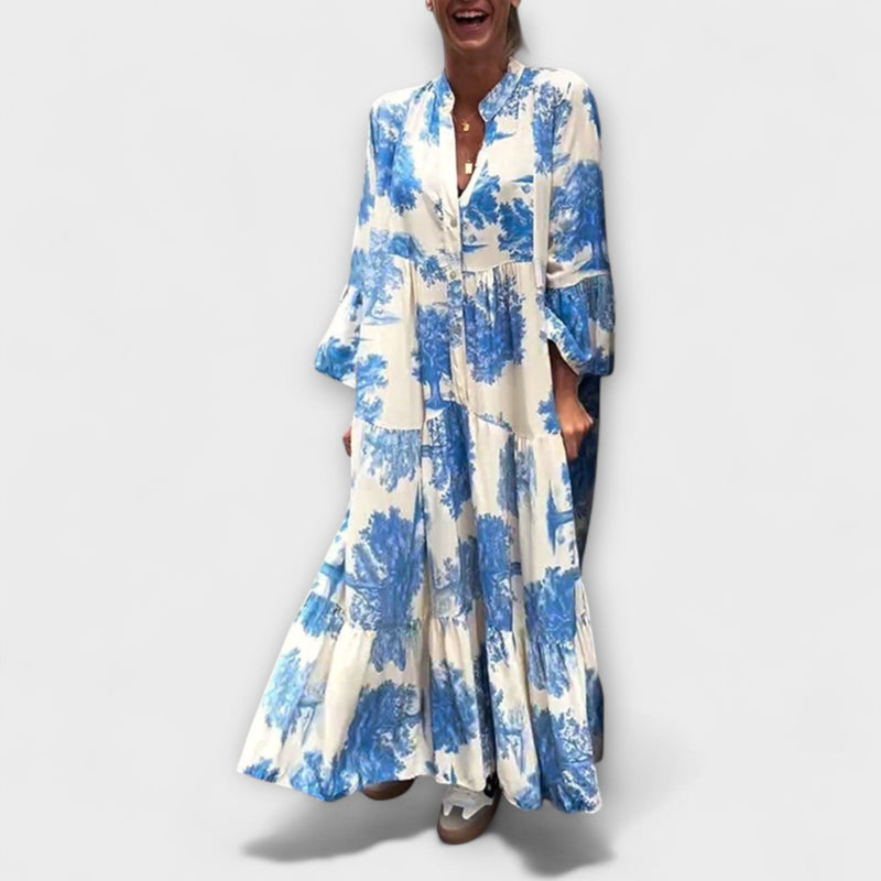 Nerina - Elegant Floral-Maxi-Klänning