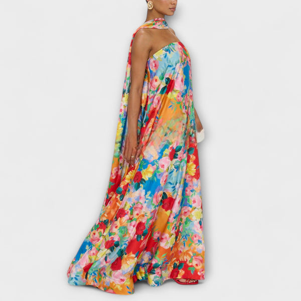 Harlow - Off-Shoulder Blommig Maxi-Klänning