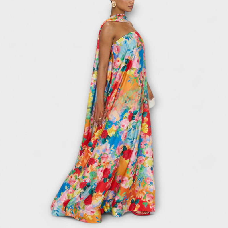 Harlow - Off-Shoulder Blommig Maxi-Klänning