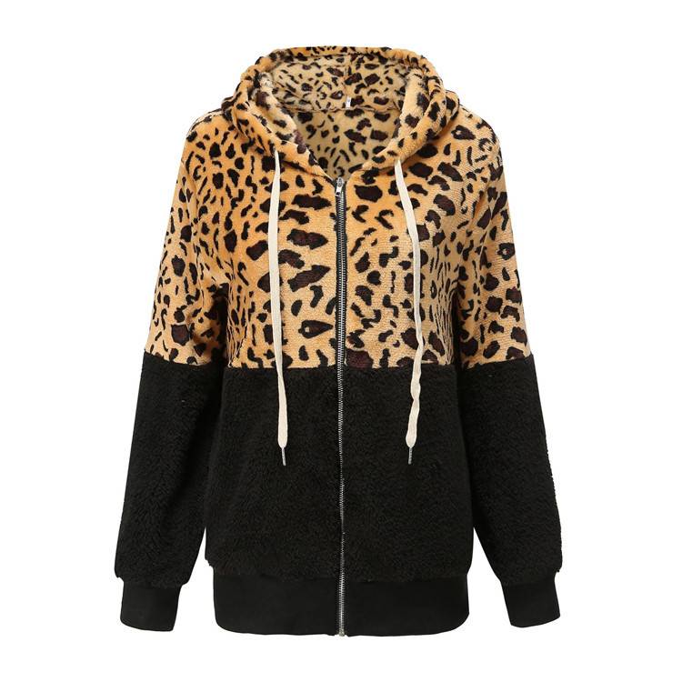 Lea - Fleecehuvtröja med leoparddesign