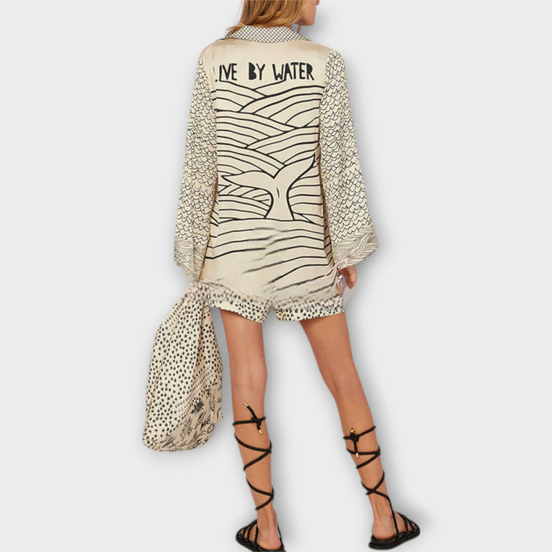 Liv - Satinfransar T-shirt och shorts set