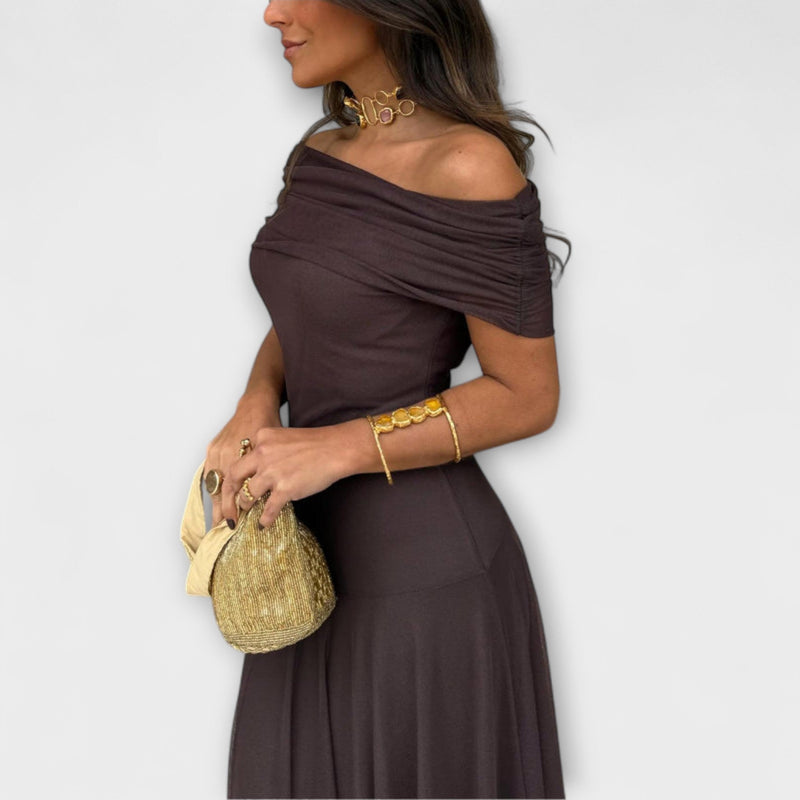 Äng - Toledo En-axlad Mesh Maxi Klänning