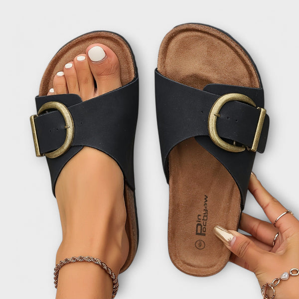 Margie - Dam Kork Sandaler med Spännband Design