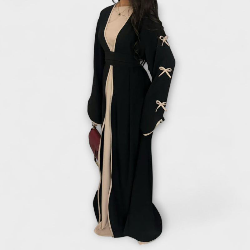 Jasmin - Snygg cardigan och klänning duo med rosettdekoration