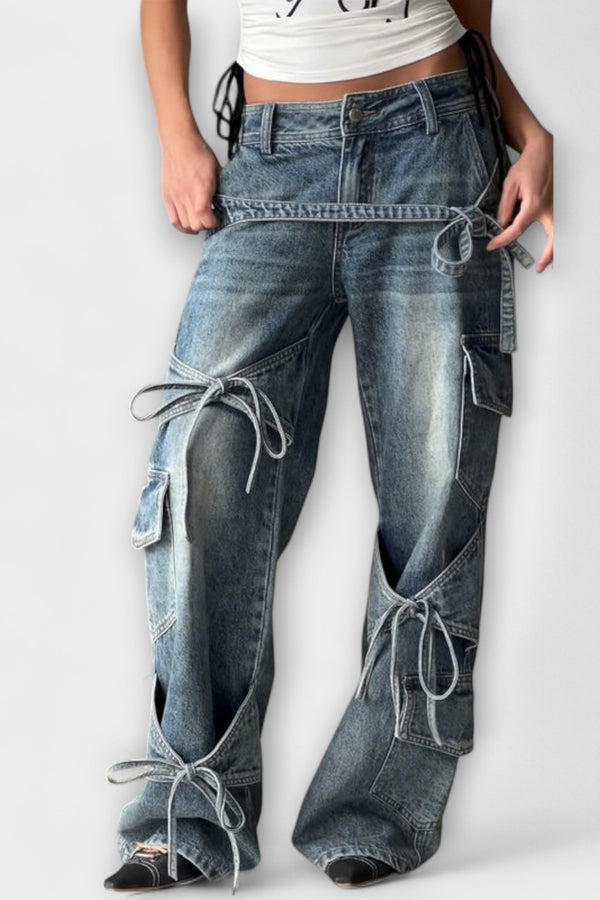 Paloma - Utility Denim Jeans med knutdetalj