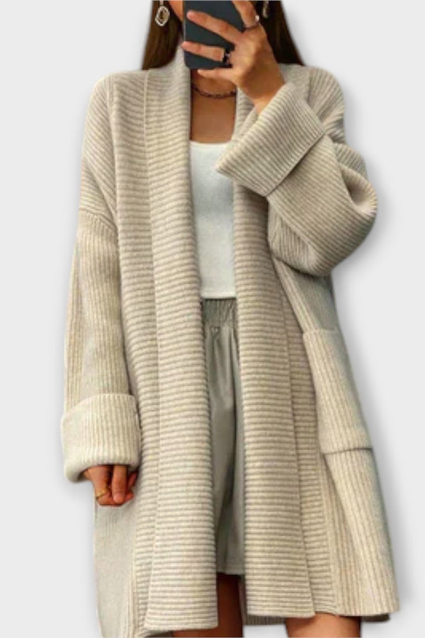 Euphemia - Lång Strickcardigan