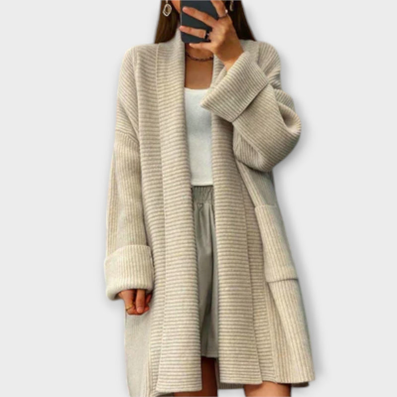 Euphemia - Lång Strickcardigan