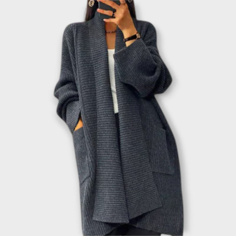 Euphemia - Lång Strickcardigan
