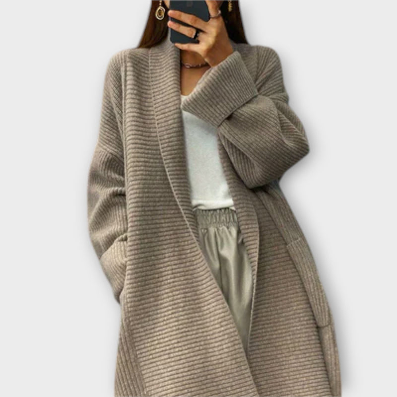 Euphemia - Lång Strickcardigan