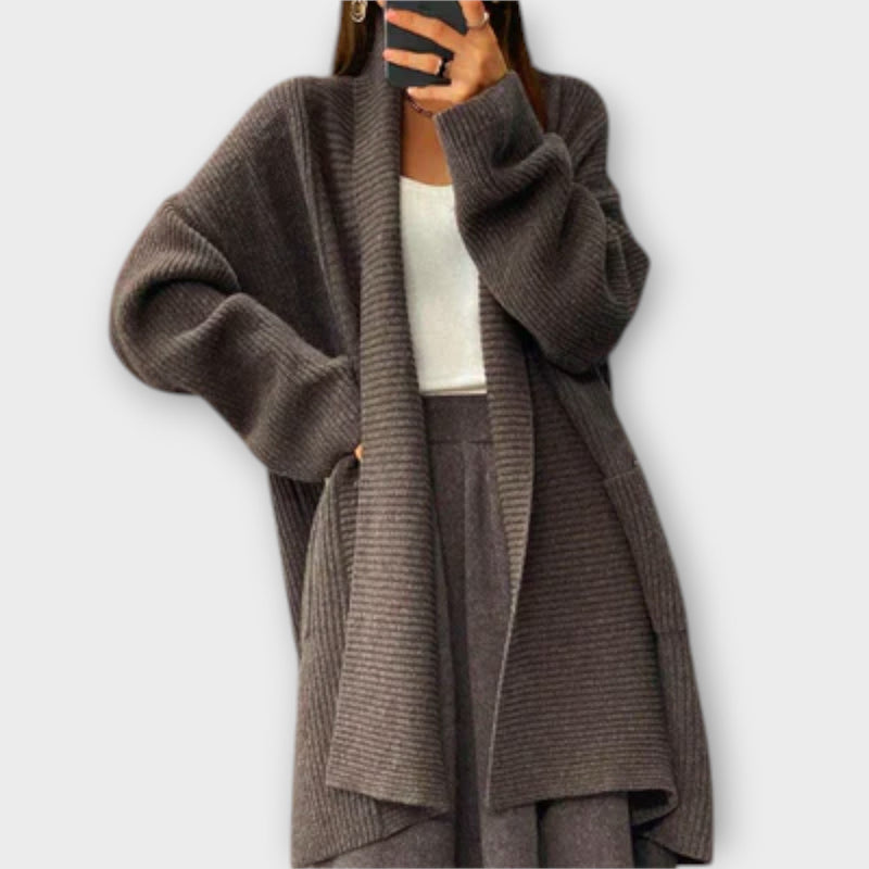 Euphemia - Lång Strickcardigan