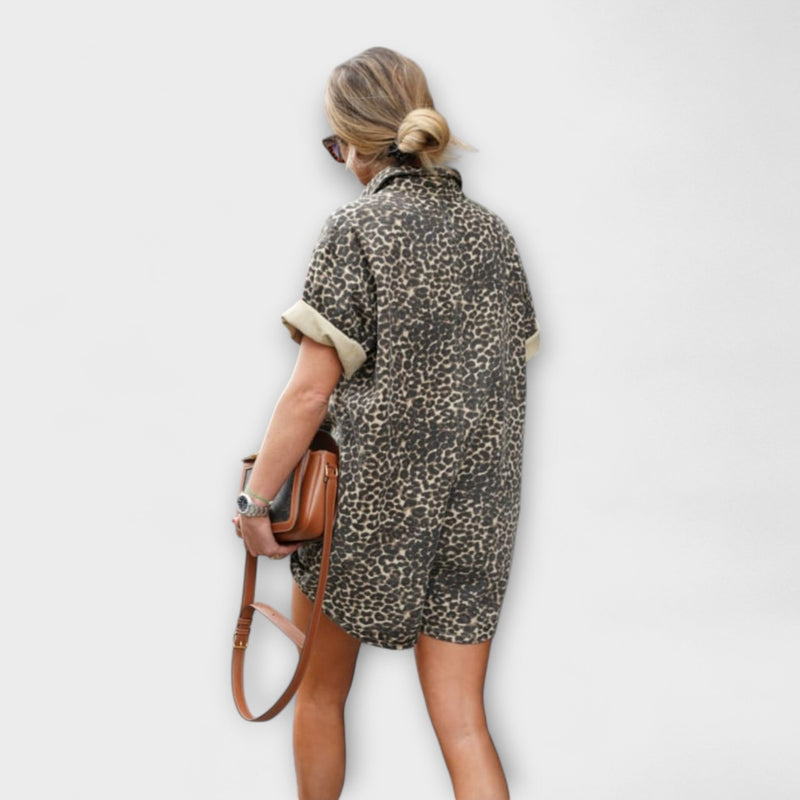 Nonette - Skjortjumpers med leopardmönster