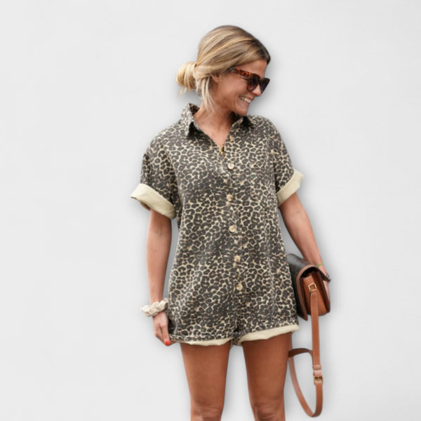 Nonette - Skjortjumpers med leopardmönster
